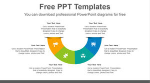 Plantilla de PowerPoint gratuita para donut semi radial