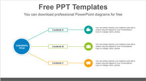 Yarı radyal daire için ücretsiz Powerpoint Şablonu