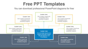 Plantilla de PowerPoint gratuita para cuadros de texto radiales