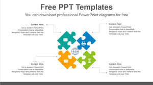 Șablon Powerpoint gratuit pentru puzzle radial