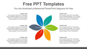 Modello PowerPoint gratuito per petali radiali