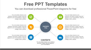 Free Powerpoint Template for Radial circle