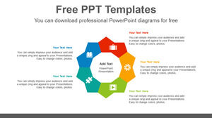 Template Powerpoint Gratis untuk kelopak Pentagonal