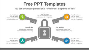 Free Powerpoint Template for Lock Key Radial