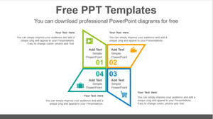 Free Powerpoint Template for Four Pinwheel Wing