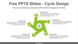 Template Powerpoint Gratis untuk Lima panah radial