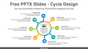 Template Powerpoint Gratis untuk Lingkaran Divergen