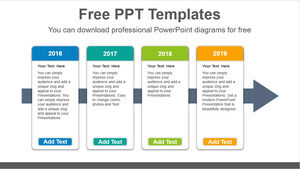 Free Powerpoint Template for Vertical cards list