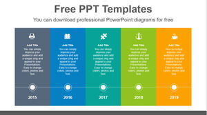 Șablon Powerpoint gratuit pentru listă de bannere verticale