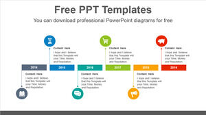 Yatay sıralama dikdörtgeni için ücretsiz Powerpoint Şablonu