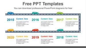 Plantilla de Powerpoint gratis para auto en carretera
