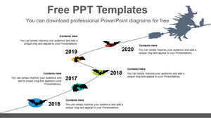 Plantilla de PowerPoint gratuita para cinco niveles lineales