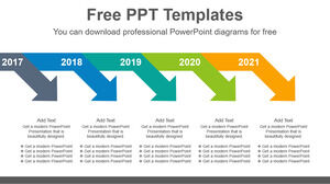 Free Powerpoint Template for Bent Arrows