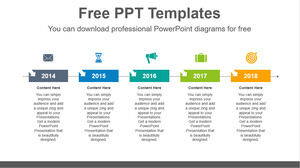 Template Powerpoint Gratis untuk Panah dengan Persegi Panjang