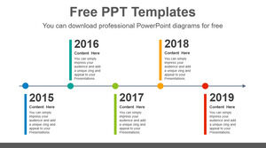 Бесплатный шаблон Powerpoint для полосы чередования цветов