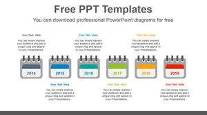 6 年日历的免费 Powerpoint 模板