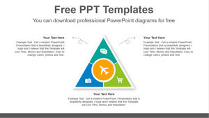 3 Aşamalı Piramit için Ücretsiz Powerpoint Şablonu