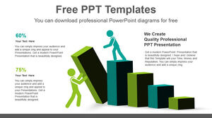 Plantilla de PowerPoint gratuita para pilar cuadrado 3D