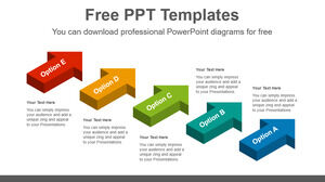 Free Powerpoint Template for 3D Clustered Diagonal