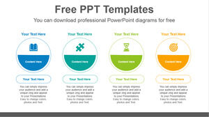 Șablon Powerpoint gratuit pentru o listă de semicerc colorată