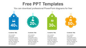 Modello PowerPoint gratuito per tag etichette colorate