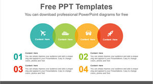 다채로운 원 목록을 위한 무료 PowerPoint 템플릿