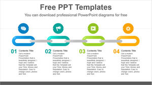 Free Powerpoint Template for Colorful chain