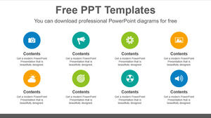 Plantilla de PowerPoint gratuita para diapositiva de lista de círculos