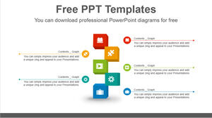 3D 정사각형 목록을 위한 무료 PowerPoint 템플릿