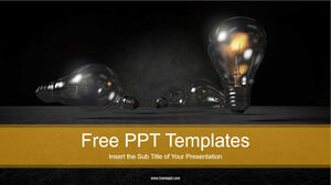 Free Powerpoint Template for Glowing light Bulb