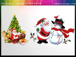 Christmas tree Santa Claus snowman PPT material