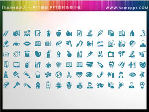 84 materiales de iconos PPT educativos y didácticos coloreables