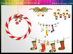 Materiales PPT para calcetines y cascabeles navideños