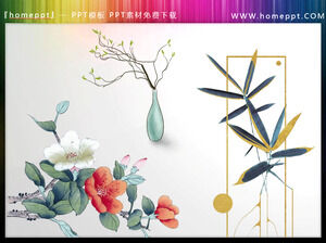 Vasenblumen im chinesischen Stil PPT-Materialien