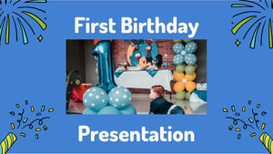 Alles Gute zum 1. Geburtstag. Kostenlose PPT-Vorlage und Google Slides-Design