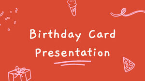 Открытка на День рождения. Бесплатный шаблон PPT и тема Google Slides
