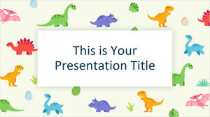 Słodkie dinozaury. Darmowy szablon PowerPoint i motyw Prezentacji Google