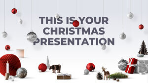 Enfeites de Natal. Modelo de PowerPoint gratuito e tema do Apresentações Google