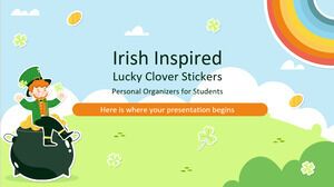 Pegatinas de trébol de la suerte de inspiración irlandesa, organizadores personales para estudiantes