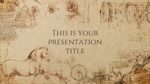Renaissance Drawings. Free PowerPoint Template & Google Slides Theme