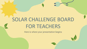 Solar Challenge Board for Teachers