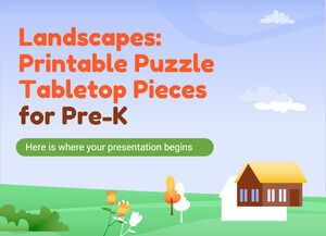 Landscapes: Pre-K 向けの印刷可能なテーブルトップ パズルのピース