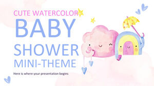 Ładny akwarela Baby Shower Minitheme
