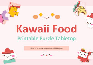 Kawaii الغذاء للطباعة اللغز منضدية