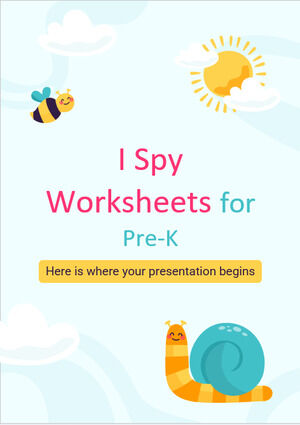 I Spy Worksheets para Pre-K