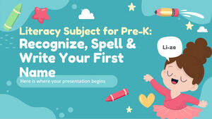 Assunto de alfabetização para pré-escola: reconheça, soletre e escreva seu primeiro nome