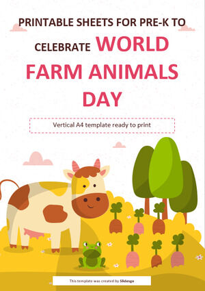 學前班慶祝世界農場動物日的可打印表格