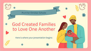 ما قبل الروضة للمدارس المسيحية: خلق الله عائلات تحب بعضها البعض