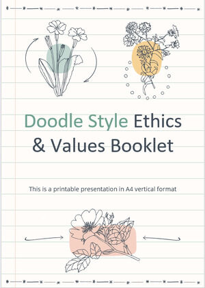 Broszura etyki i wartości w stylu Doodle
