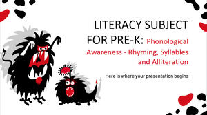 Przedmiot umiejętności czytania i pisania dla Pre-K: świadomość fonologiczna - rymowanie, sylaby i aliteracja